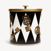 Fornasetti Chiavi Oro E Rombi Ice Bucket In White/black/gold