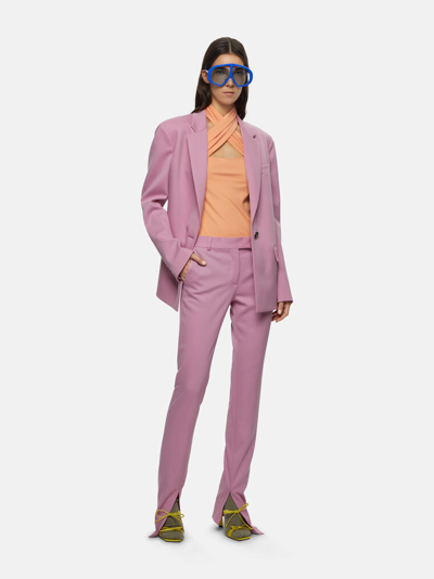 Attico Bianca Stretch Wool Gabardine Blazer In Purple