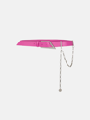 Attico Chain Leather Belt In Fuchsia