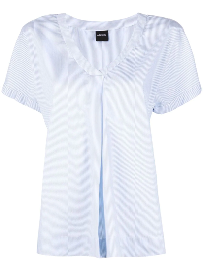 ASPESI V-NECK SHORT-SLEEVED TOP