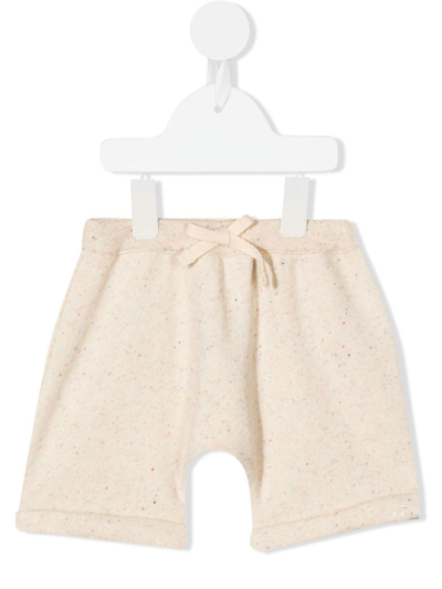 Bonpoint Babies' Logo-embroidered Drawstring Shorts In Brown