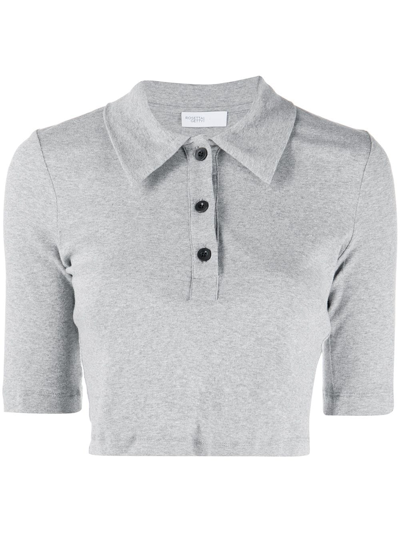Rosetta Getty 短袖短款polo衫 In Grey