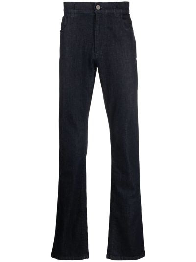 Billionaire Logo-embroidered Bootcut Jeans In Blue