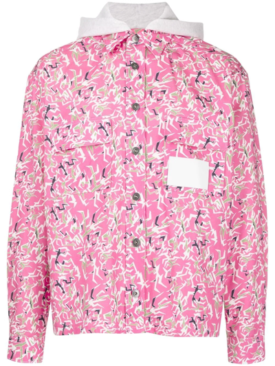 Paccbet Graphic-print Hooded Jacket In Pink