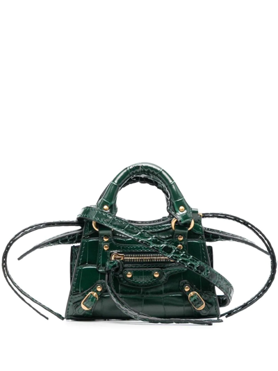 Balenciaga Mini Neo Classic Tote Bag In Green