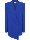 Alexander Mcqueen Double-breasted Structured Jacket With Wide Lapels In Blue