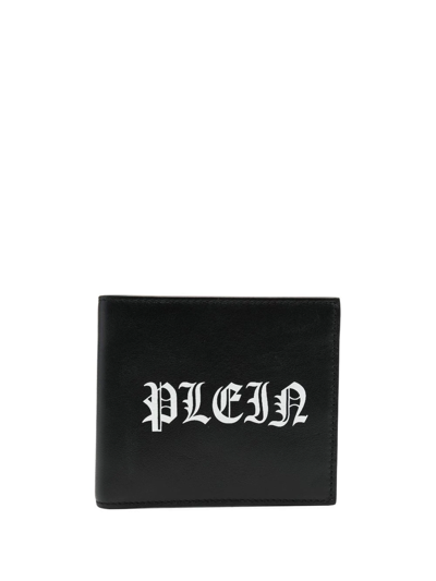 Philipp Plein French Leather Wallet In Grey/black