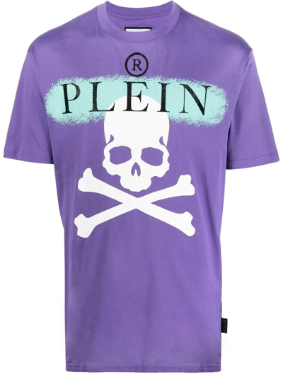 Philipp Plein Short Sleeve T-shirt In Purple