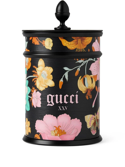 Gucci Violet-scented Flora-print Candle In Multicolour