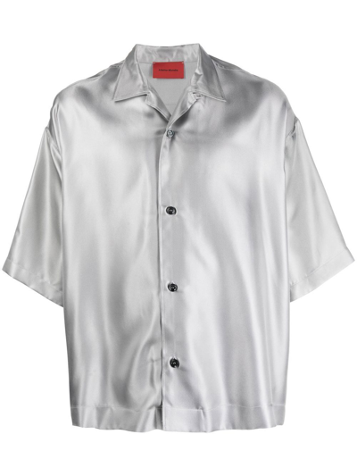 A Better Mistake Short-sleeve Silk Shirt In Grey