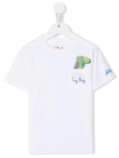 Mc2 Saint Barth Kids' Toy Boy Printed T-shirt In White