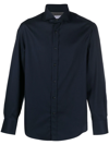 Brunello Cucinelli Blue Jersey Shirt In Blue