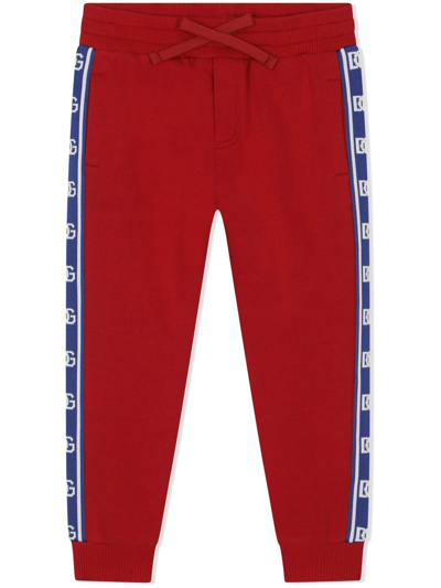 Dolce & Gabbana Kids' Dg Logo-tape Track Trousers In Red