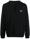 Apc Logo-print Pullover Hoodie In Black