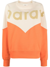 Isabel Marant Étoile Two-tone Cotton Blend Houston Sweatshirt  Nd Isabel Marant Etoile Donna 36f In Neutrals
