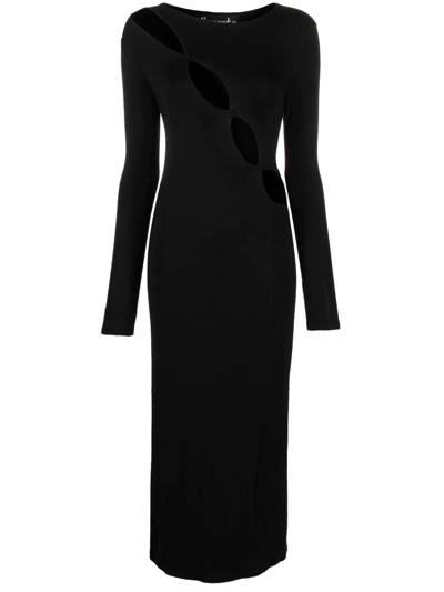 Concepto Cut-out Fitted Maxi Dress In Black