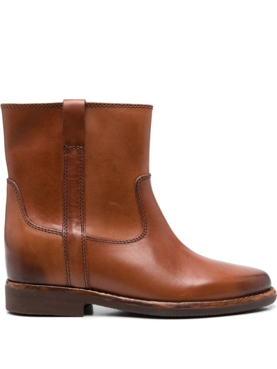 Isabel Marant Susee Leather Ankle Boots In Brown