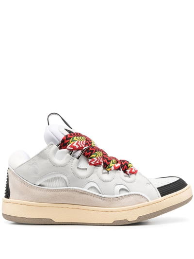 Lanvin Curb Lace-up Trainers In White