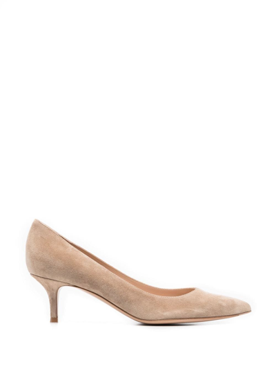 Gianvito Rossi Camoscio Pointed Suede Pumps In Neutrals