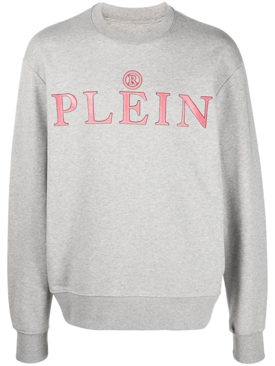 Philipp Plein Logo-print Cotton Sweatshirt In Grey