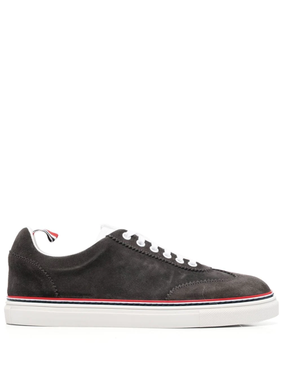 Thom Browne Gray Field Low-top Sneakers In Grey