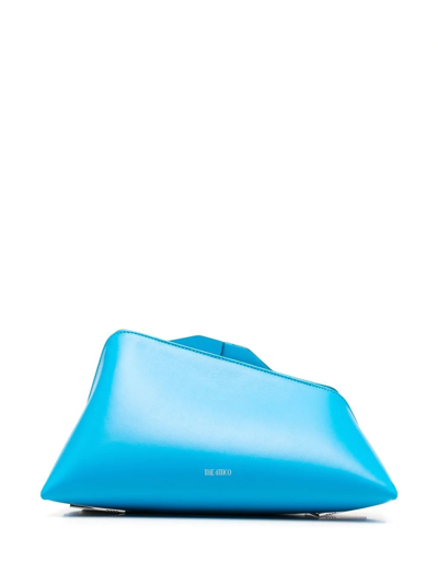 Attico 8.30 Pm Crocodile-textured Leather Clutch In Blue