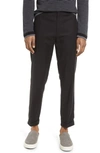 Vince Solid Tapered Cuffed Pants In Black