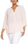 Nydj Pleated Blouse In Carnation