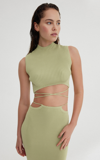 Significant Other Skye Cropped Top In Green,white