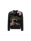 Valentino Camouflage Pattern Jumper In Brown