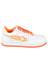 Enterprise Japan Low Sneaker White Leather Low Sneakers With Orange Rocket In Bianco Arancio