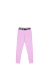 Off-white Kids Pink Logo Stretch-cotton Leggings In Rose