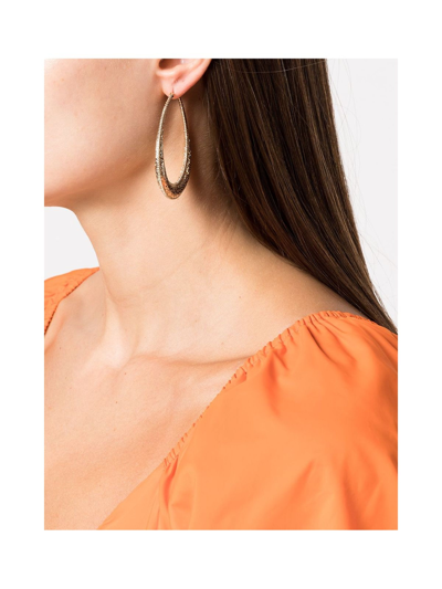 Marchesa Gold-tone Large Domed Filigree Hoop Earrings