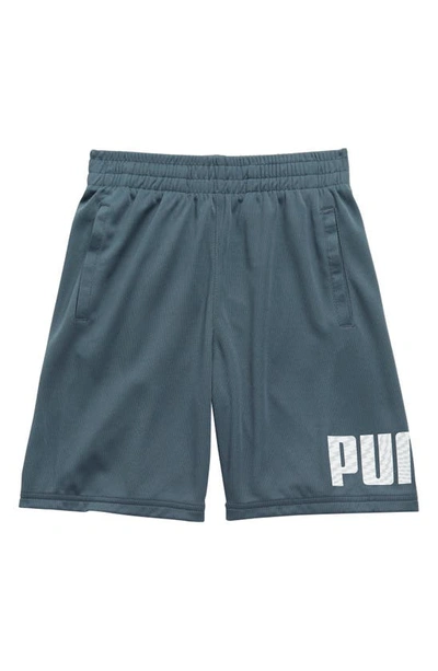 Puma Kids' Summer Break Mesh Pull-on Shorts In Dark Slate