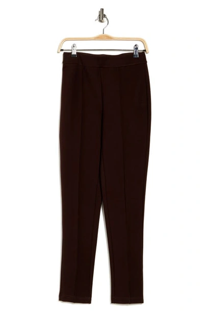 By Design Sharon Seamed Front Ponte Knit Pants In Black Coffee