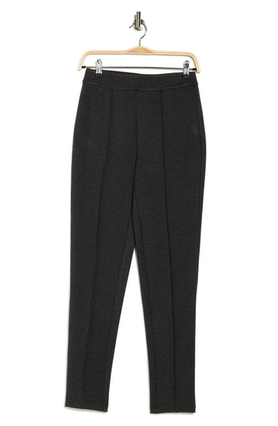 By Design Sharon Seamed Front Ponte Knit Pants In Charcoal Heather