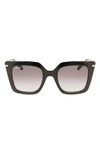 Ferragamo Gancini 51mm Rectangular Sunglasses In Black