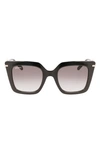 Ferragamo Gancini 51mm Rectangular Sunglasses In White