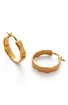 Monica Vinader Siren Muse Wave Small Hoop Earrings In 18ct Gold On Sterling S