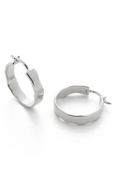 Monica Vinader Sterling Silver Siren Muse Wave Small Hoop Earrings