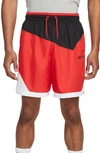 Nike Men's Dna 8" Woven Basketball Shorts In Black/university Red/white/black