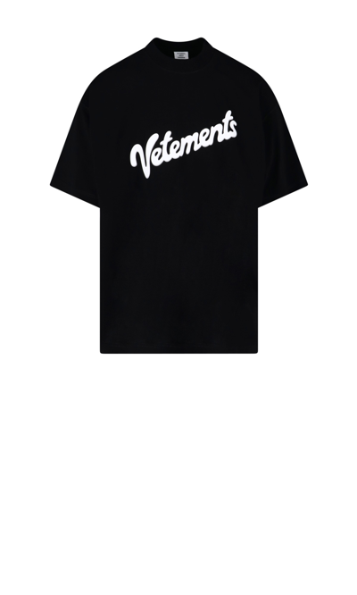 Vetements Logo Crew-neck T-shirt In Black