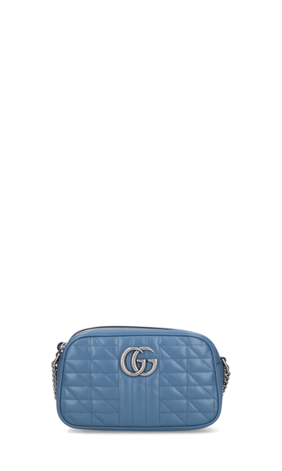 Gucci Round Marmont Gg 2.0 Shoulder Bag In Blue