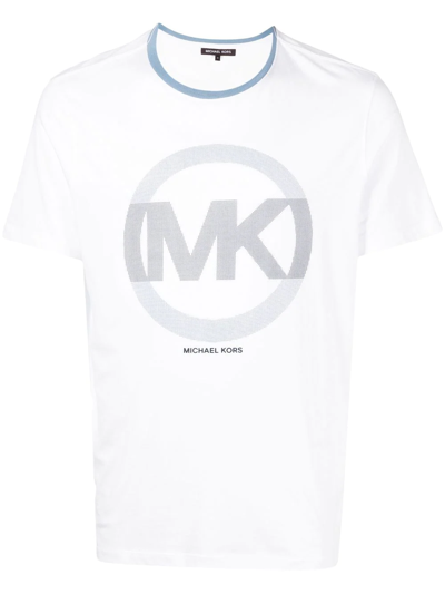 Michael Kors Logo-print Crew-neck T-shirt In White