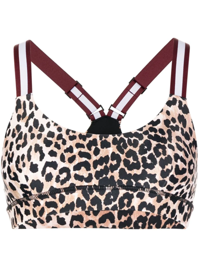 The Upside Sheba Leopard-print Stretch-recycled Polyamide Sports Bra In Multi-colour