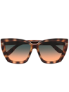Tom Ford Scarlet Square Injection Plastic Sunglasses In Brown