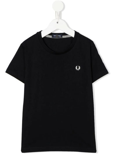 Fred Perry Teen Embroidered Logo Short-sleeve T-shirt In Blau