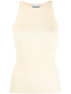 Ganni Melange-knit Sleeveless Top In Gelb