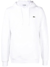 LACOSTE EMBROIDERED-LOGO STRETCH-COTTON HOODIE