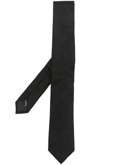 Philipp Plein Logo-jacquard Silk Tie In Schwarz